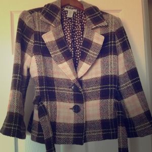 CAbi 3/4 sleeve jacket pink and brown size 14