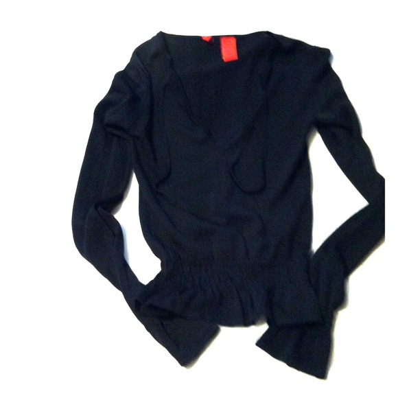 Long sleeve semi sheer top