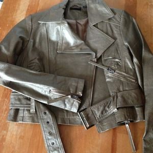 Silver faux leather jacket!