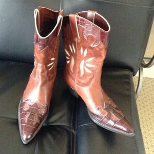 Leather cowboy boots