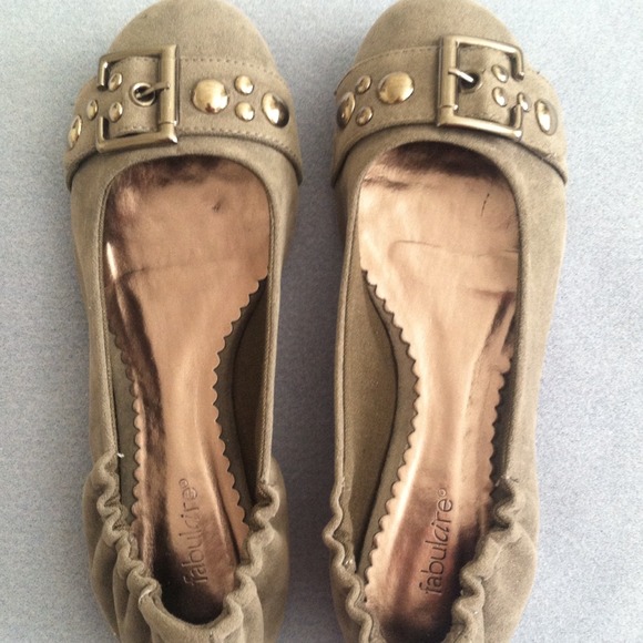 Grey and silver flats worn once