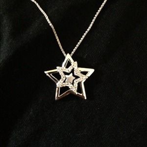 3 Star 14k White gold necklace