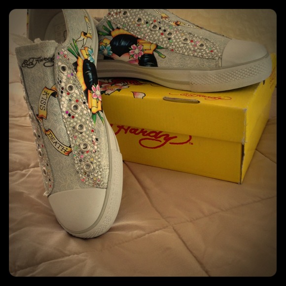 Ed Hardy slip-on sneakers