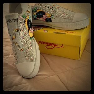 Ed Hardy slip-on sneakers