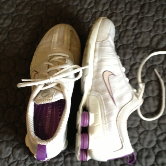 Nike white & purple sneakers. Size 7