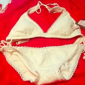 Cream Crochet Juicy Couture Bikini Reduced!