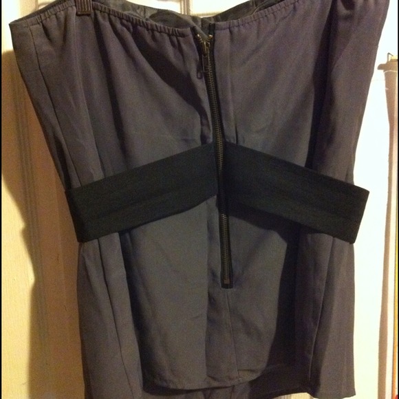 ✴️️️DONATED✴️Dark Grey Ruffled strapless top - Picture 2 of 2