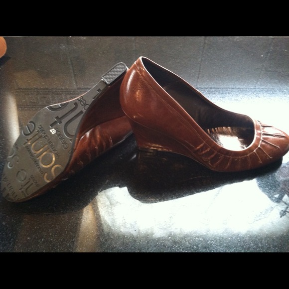 SOLD$$$ Sante leather brand new wedges from Greece