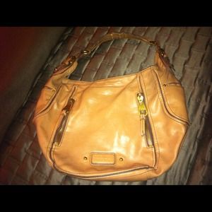 Beige brown nine west leather bag