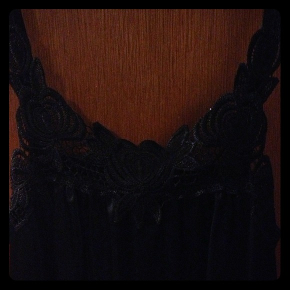 Black Silk lace tank top