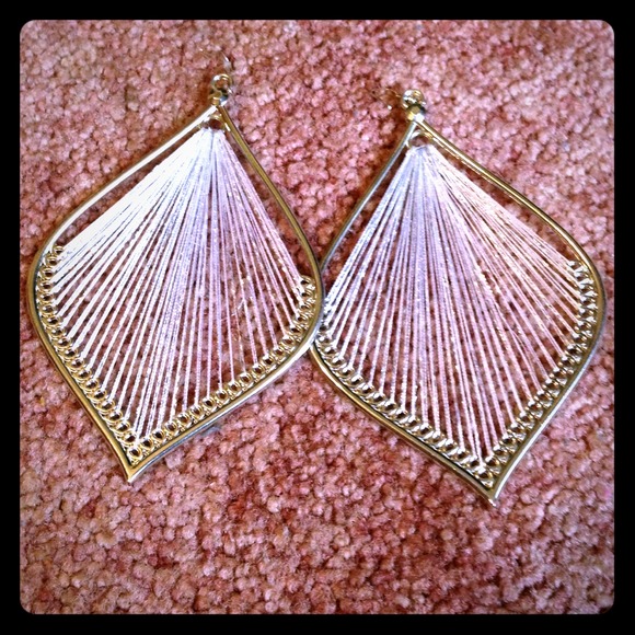 Silver threaded earrings