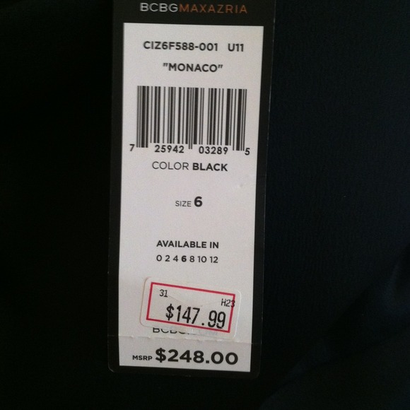 SOLD!!!! BCBG max Azria black cocktail dress - Picture 4 of 4