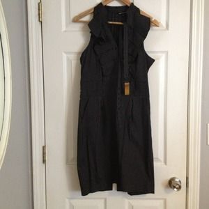 Pinstripe dress with belt