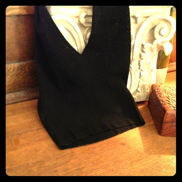 Black Sisley cropped Halter Top