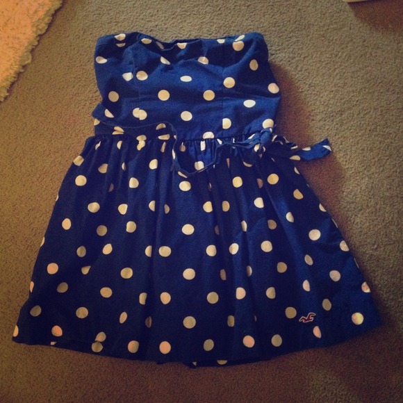 Blue and White Polka Dot Hollister Dress