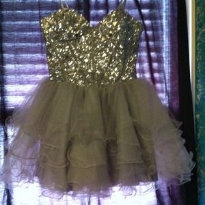 Strapless Silver Party Dress