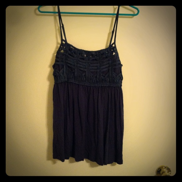 Navy blue baby doll top