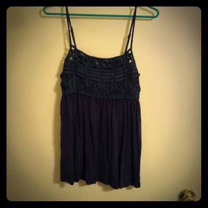 Navy blue baby doll top