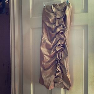 Gold Strapless Party Dress