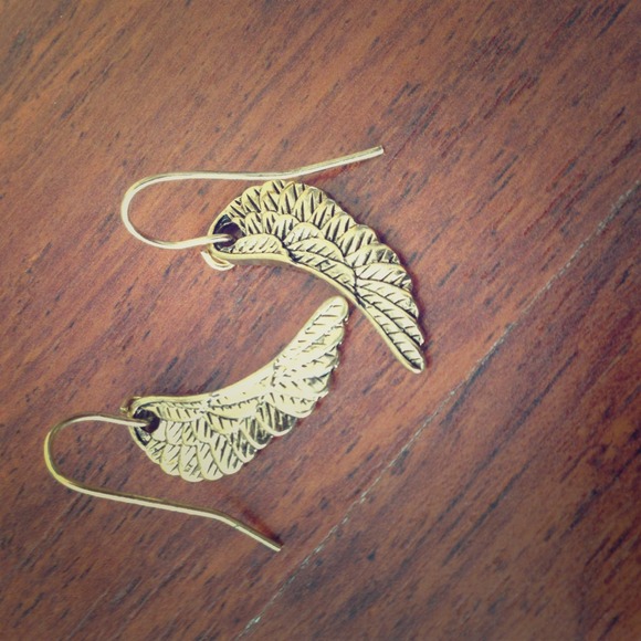 REDUCED! Gold angel wing earings