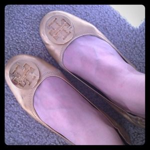 Gold Tory burch flats