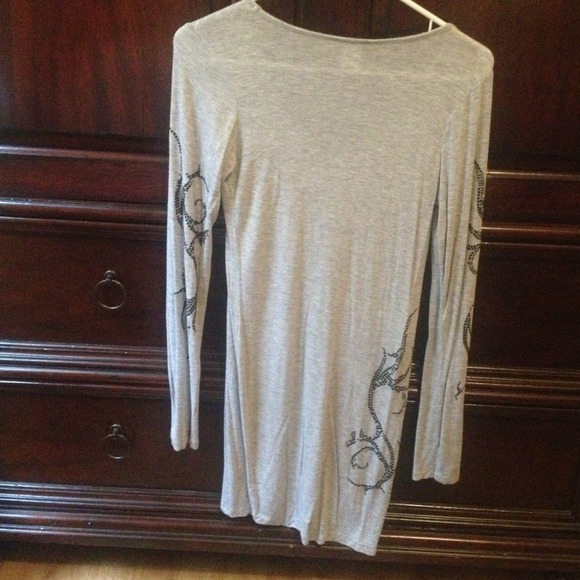 Long sleeve long grey dress/ shirt