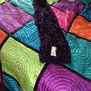 Purple & black stripped scarf