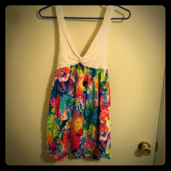 White and multi-colored dressed - Picture 1 of 2