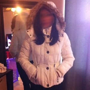 Reduced! EckoRed Cream puffer jacket with hood
