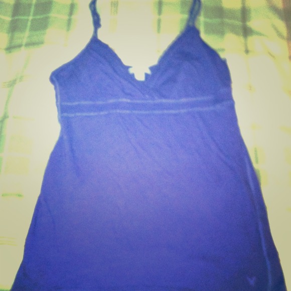 Purple tank top.