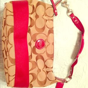 Authentic red and brown Coach should bag.