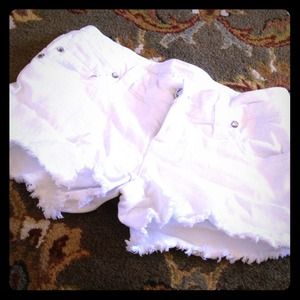 Bright white rue 21 frayed jewel jeans shorts