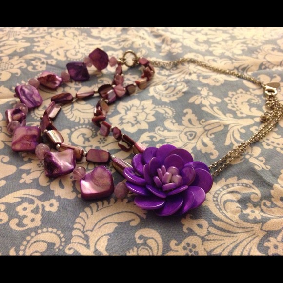 Purple Seashell Necklace by New York & Co. - Picture 1 of 2