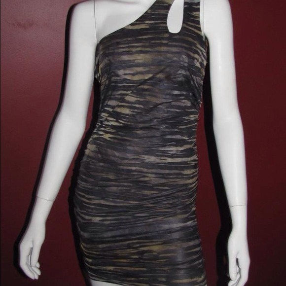 Stretch grey tiger stripe dress