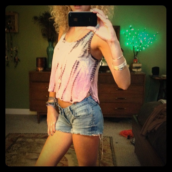 Ecote tie dye split racer back  top