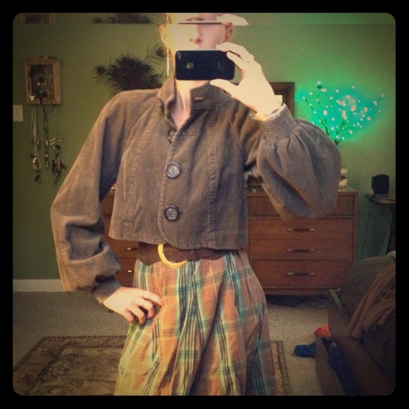 Brown corduroy crop jacket