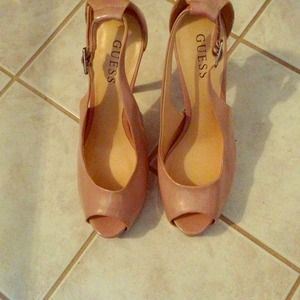 Guess blush peep toe pumps