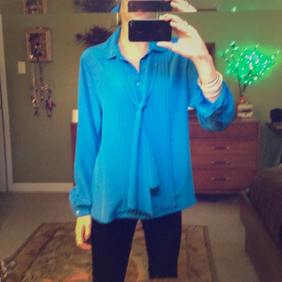 80's shiny blue fun shirt