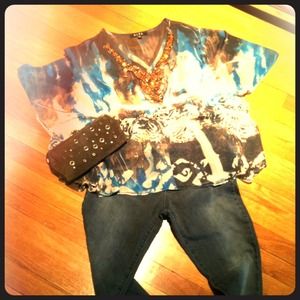 Sheer butterfly blouse