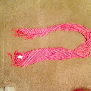 Pink with white stripes scarf