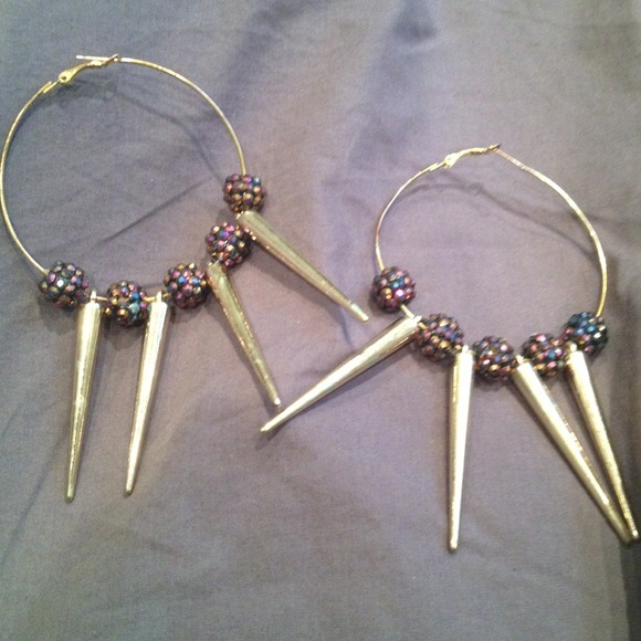 Spike hoop earrings