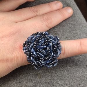 Beaded flower ring