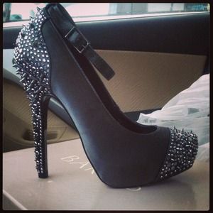 Pewter studded heels