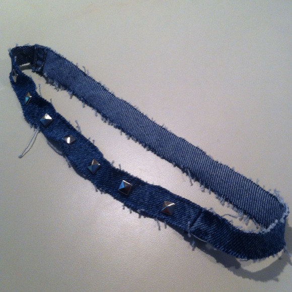 Frayed Denim Studded Headband