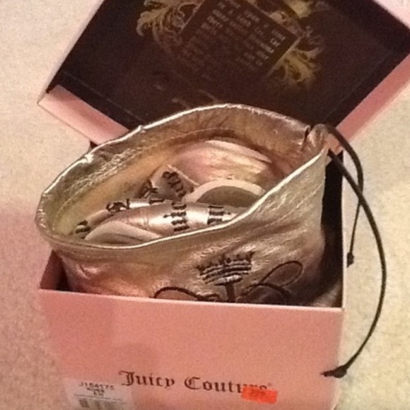 Metallic Gold Leather Ballet Flats - Picture 4 of 4