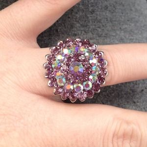 Purple crystal ring