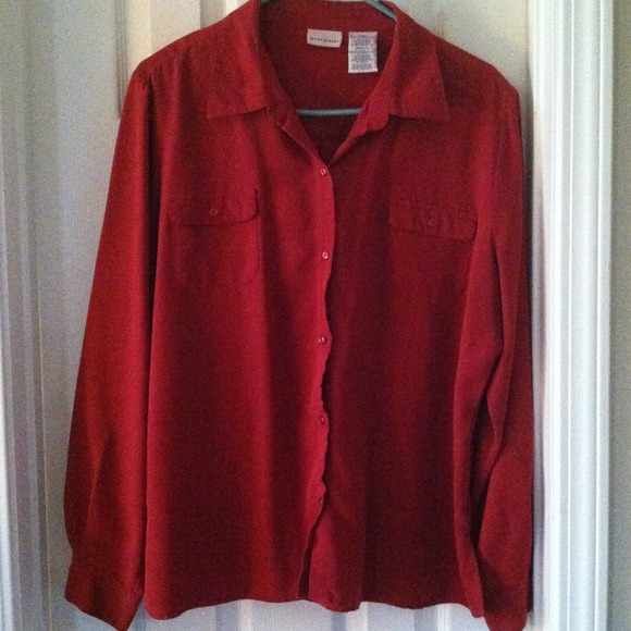 Red button down shirt