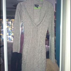 ⛔RESERVED⛔ Long brown and white sweater