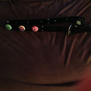Belt with bottle caps