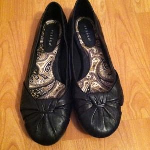 Black padded flats